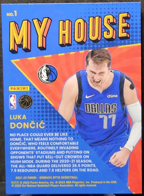 My House Insert LUKA DONCIC - My House Insert - 2021-22 NBA Optic Dallas Mavericks $4. ...