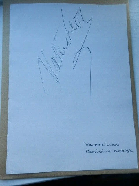 Valerie  Leon   -  British Actress    -  Autograph- 1985