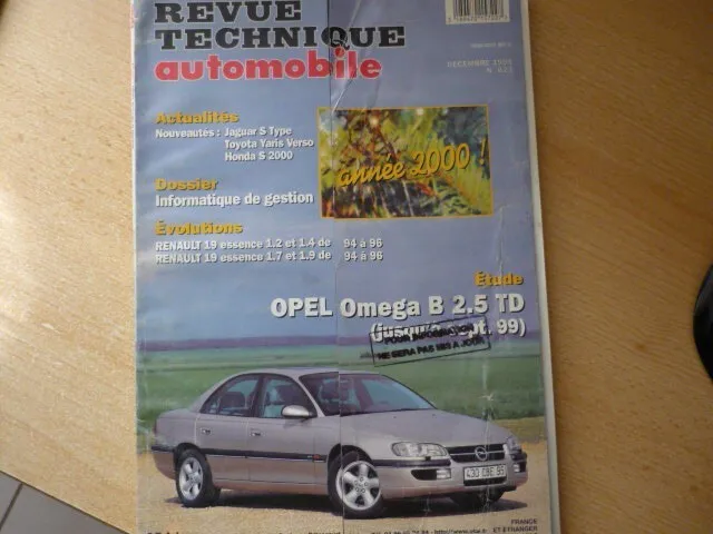 RTA revue technique N°623  OPEL OMEGA B 2.5 TD    12-1999