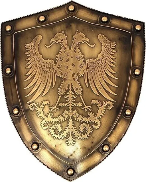 ANTIQUE Medieval Holy Roman Empire Display Shield 24 Inch Wall Décor Decoration