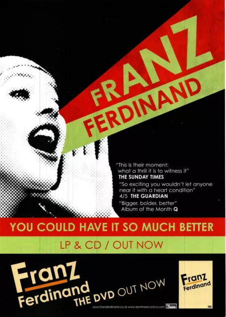 (Moj29) Magazine Advert 11X8" Franz Ferdinand : You Could Have It So Much Better