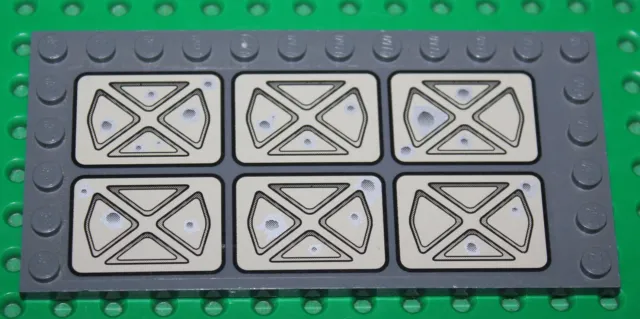 Lego DkStone Tile 6x12 with Studs on Edges+Sticker ref 6178/set 7705 4766