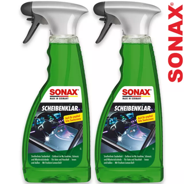 2x SONAX Scheibenklar Scheibenreiniger Nikotinentferner Innen Glasreiniger 500ml