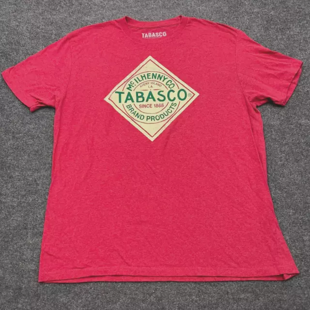 Vintage 90s T Shirt Single Stitch XL Tabasco Pepper Hot Sauce LA USA spicey
