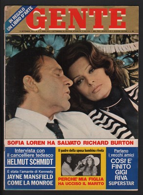 GENTE 37/1974 LOREN BURTON NOVELLA CALLIGARIS BORTOLOTTI BRITT EKLAND GIGI RIVA 
