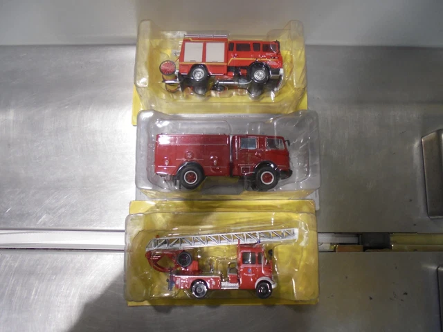 Lot De 3 Camions De Pompiers Miniatures 1:43 - Berliet + Renault - Salvat - Neufs