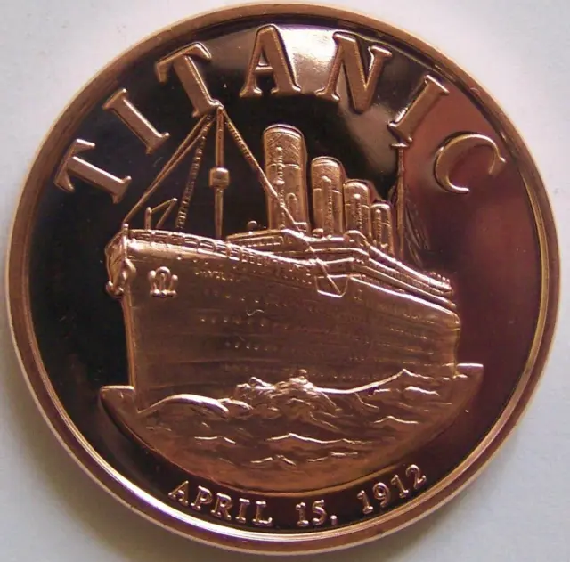 1 Unze 999 Kupfer - Titanic Schiff 1912 - Kupferbarren - Medaille - Selten 3