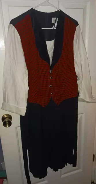 Vintage Lady Dorby Vest Dress Longsleeve Size 18W