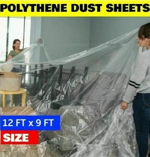 Polythene  Dust Sheet Large Heavy Duty Decorating Paint Protection Plastic Cover