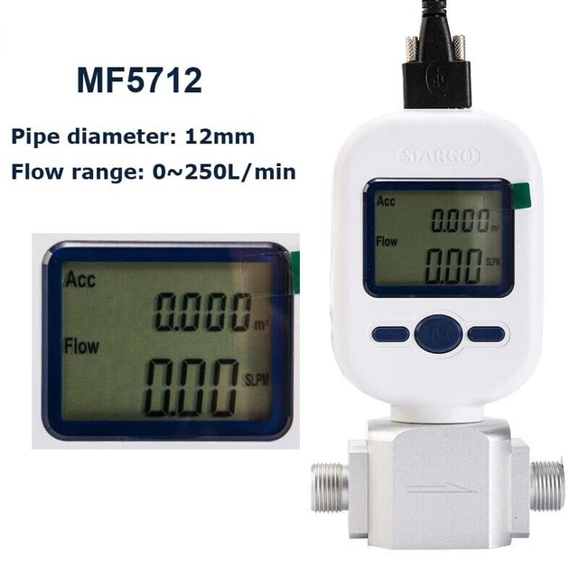 MF5712 DIGITAL GAS Flow Meter Mass Gas Air Nitrogen Oxygen Flowmeter ...