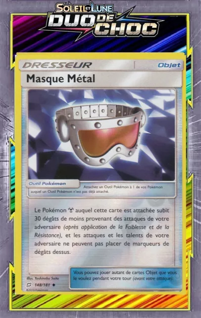 Carte Pokémon Full Art secrète Masque Métal 195/181 - Duo de Choc - SL9 Fr  Neuf 