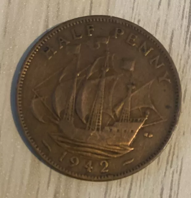 1942 George VI Half Penny