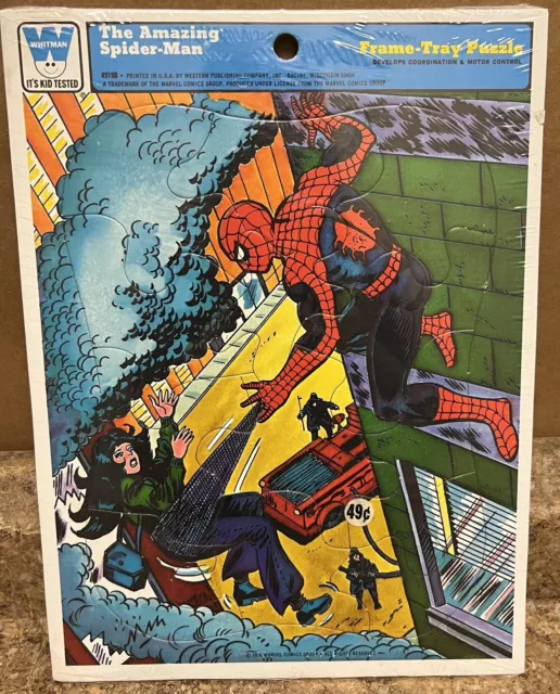 Vintage 1976 Whitman Marvel Comics The Amazing Spider Man Frame Tray Puzzle NEW