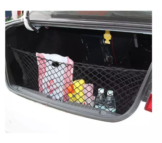 Car Storage Net Black Mesh 110cm-40cm Rear Boot Luggage Cargo Trunk Hooks SUV