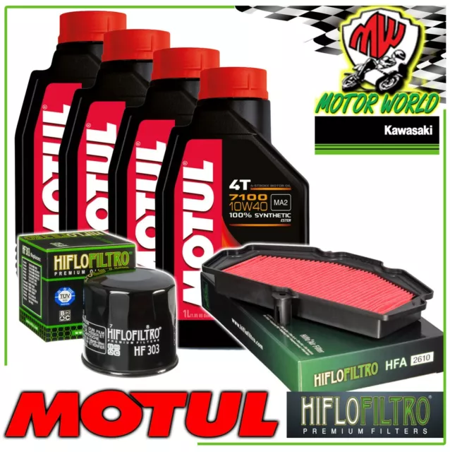 KIT TAGLIANDO OLIO MOTUL 7100 10W40 + FILTRI KAWASAKI EN650 Vulcan-S ABS Cafe