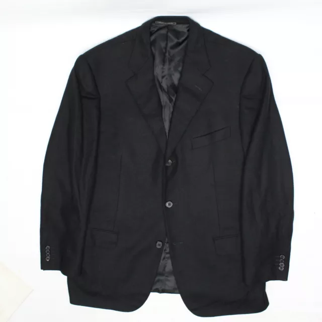 Corneliani Mens Cashmere Blazer 42R Solid Black 3 Button Sport Coat Jacket Italy