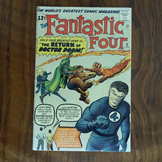FANTASTIC FOUR # 10 MARVEL COMICS Jan 1963 STAN LEE JACK KIRBY DOCTOR DOOM