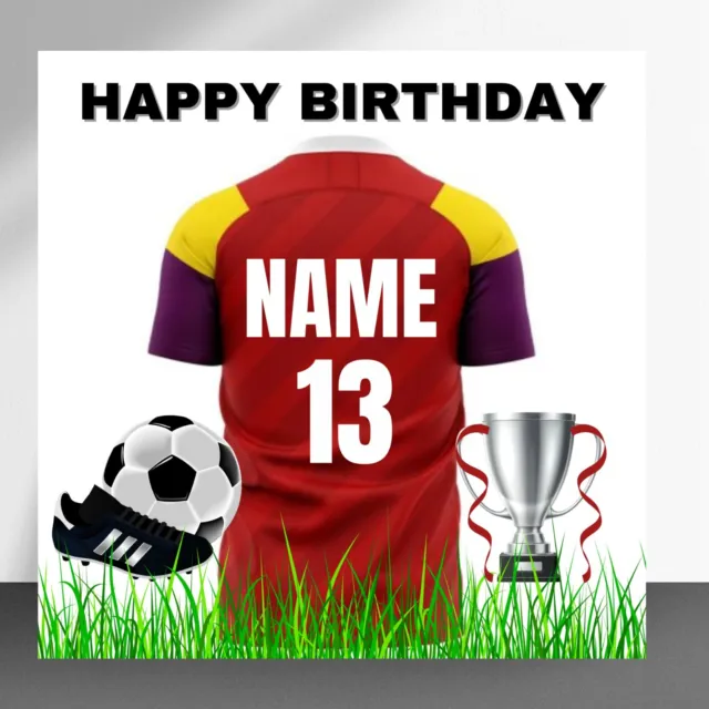 Personalised WREXHAM FC Football Shirt Birthday Card