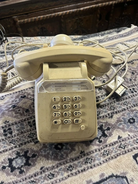 Téléphone Vintage Socotel S63 à Cadran - Blanc/Ivoire - Fabriqué En France