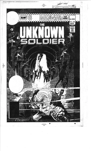 1980 Dc Unknown Soldier # 245 Joe Kubert Nazi Cover Production Comic Art Acetate