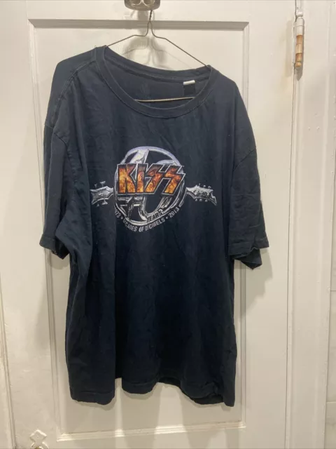 KISS 40 Years 1973-2013 Decades Of Decibels Men's Black T-Shirt Size 3XL