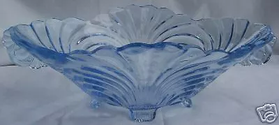 Cambridge Caprice Blue Handled, 4-Ftd Oval Console Bowl