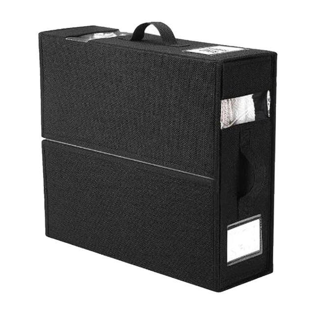 Lifewit Pack De 3 Bacs Rangement Sous Lit Gris - Sacs Pliables Avec Fenêtre Transparente 40L
