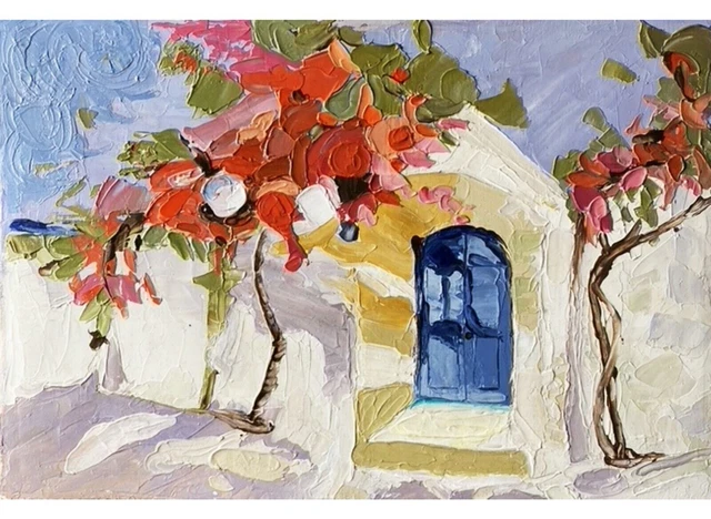 Pintura al óleo ORIGINAL Italia Arte ORIGINAL Paisaje urbano Pintura...
