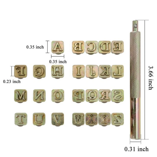 Ensemble de timbres alphabet faits main pour artisanat en cuir 26 pièces outils