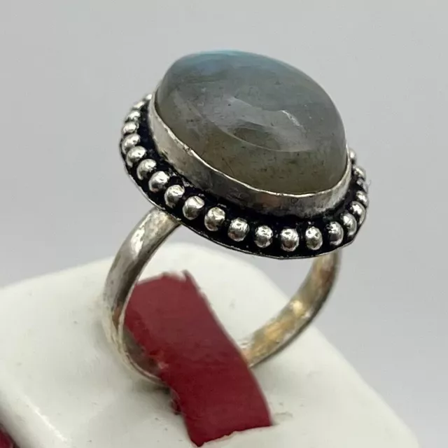Very Ancient Silver Antique Viking Ring Rare Old Amazing Stone Engraving