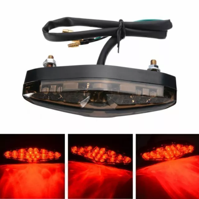 Mini Led Rücklicht+Kennzeichenbeleuchtung Triangle Motorrad Chopper Cruiser Y1R4