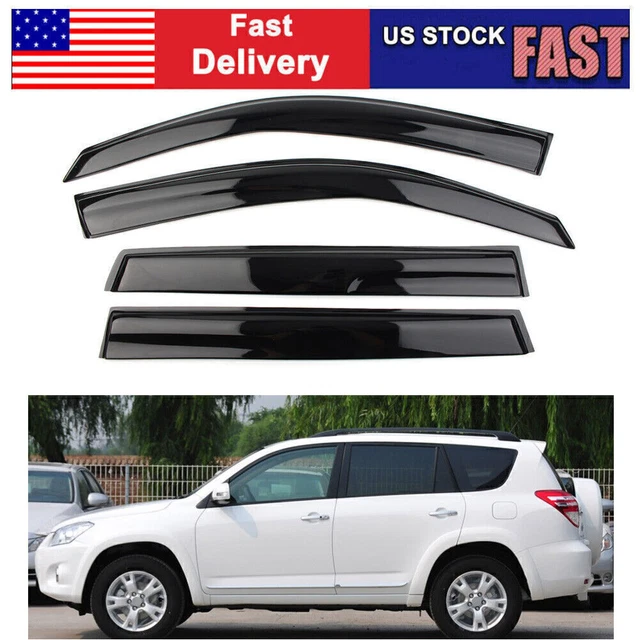 4PCS Smoke Window Vent Visor Sun Rain Guards Deflector for Toyota Rav4 2006-2012