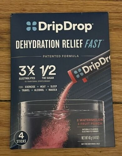 Hidratación DripDrop - Paquetes de Electrolitos en Polvo - PAQUETE DE MUESTRA de 4 unidades