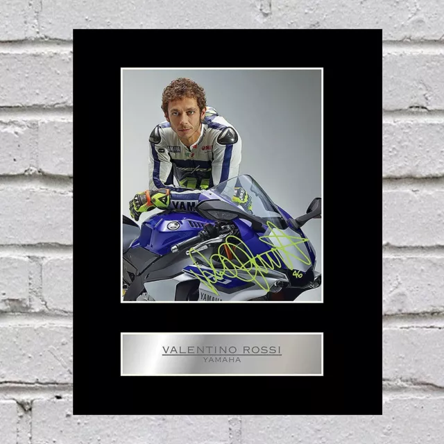 Valentino Rossi Signed Mounted Photo Display Yamaha