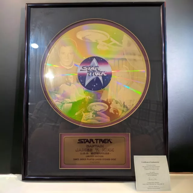 STAR TREK 24KT Gold Etched Laser Disc Ltd Ed 774/2500 Uss Enterprise