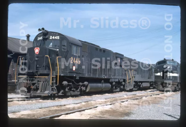 Duplicate Slide PRR Pennsylvania RR ALCO C425 2445 & U25B W. Detroit MI 1967