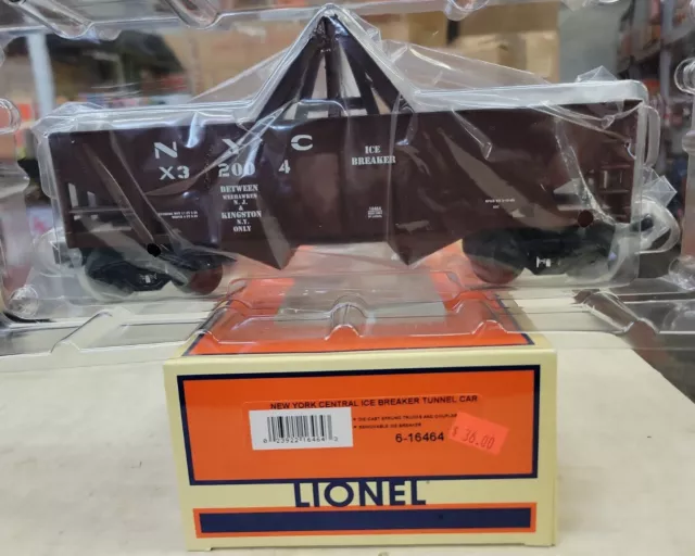 Lionel, New York Central #X32004 Ice Breaker Tunnel Car #6-16464 NIB (11B)