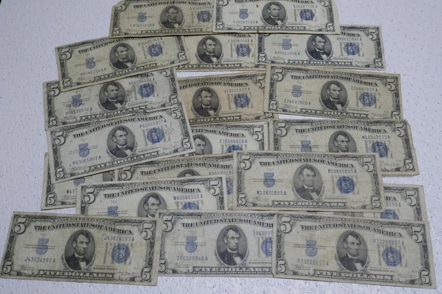 1934  Five  Dollar $5 Bill Silver Certificate Randomly Picked FREE SHIPPING 2