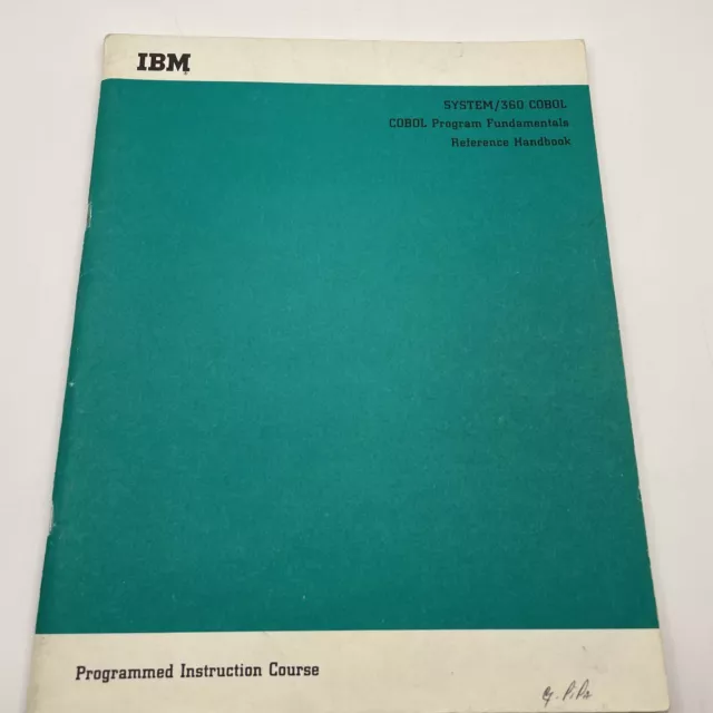 IBM system 360 COBOL reference handbook ￼￼vtg instruction course 196￼6