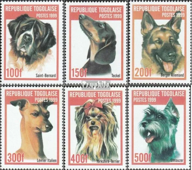 Togo 2823-2828 (kompl.Ausg.) postfrisch 1999 Hunderassen