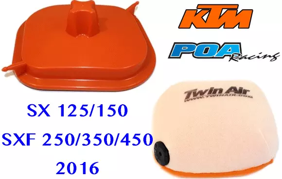 AIRBOX COVER & AIR FILTER Twin Air   KTM SX125/150 - SXF250/350/450 2016-2022