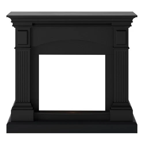 Cornice per Camino Finto Caminetto Tagu Magna in Legno MDF Nero