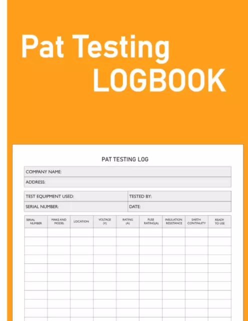 Pat Testing Book: manuale di test per dispositivi portatili per tester PAT manuali