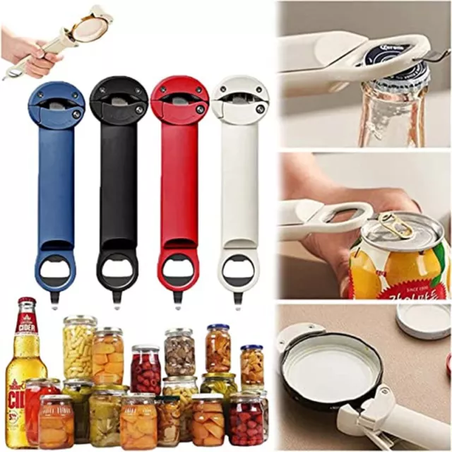 Gpmsign Can Opener, Multifunctional Magnetic Can Opener, Retractable Jar Opener