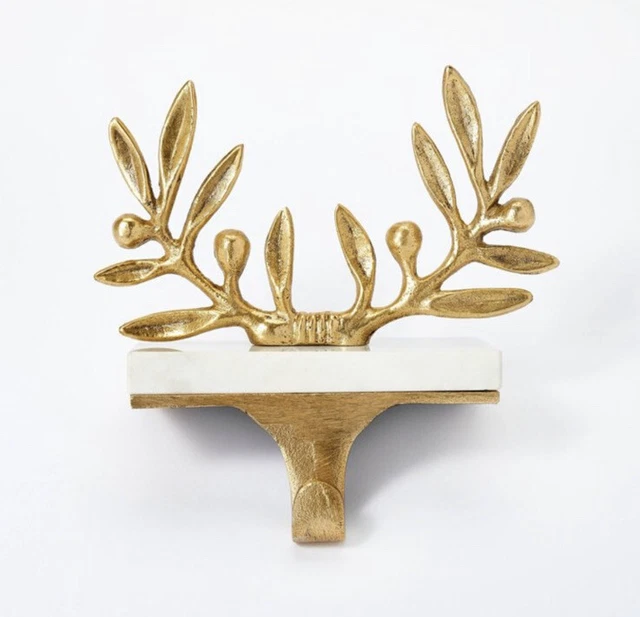 Threshold Studio McGee Brass Antler Stocking Holder