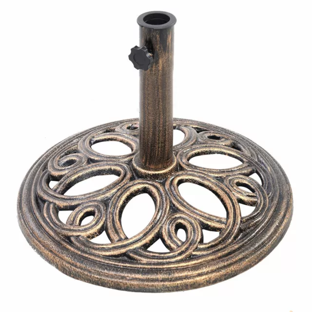 17 3/4" Round Umbrella Base Heavy Duty Stand Market Patio Outdoor Cast Iron