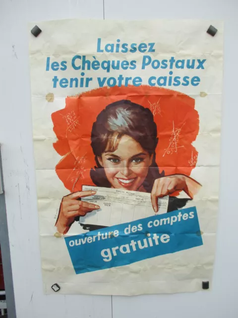 Affiche PIN-UP  chèque postaux La poste