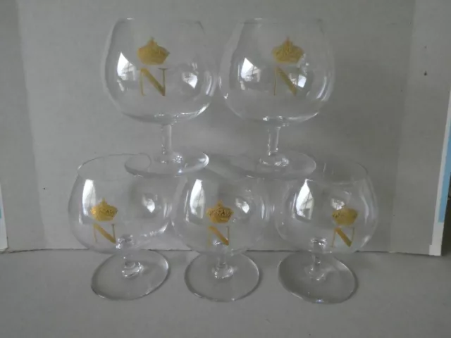 5 Verres à Cognac Brandy Napoléon En Cristal De Baccarat Hauteur 11,3 cm