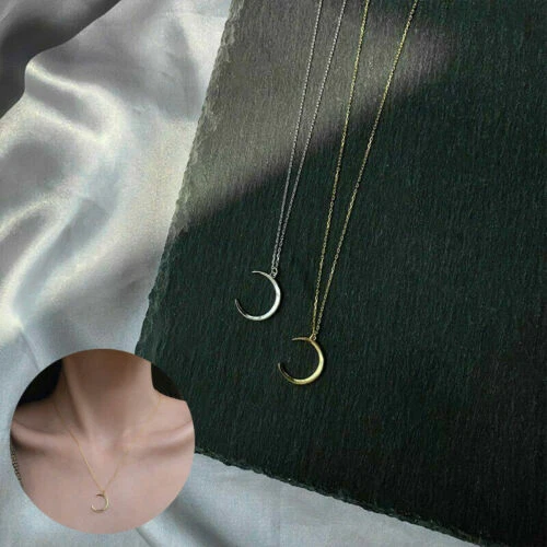 Simple Chain Silver/Gold Jewelry Pendant Clavicle  Gift Choker Moon Necklace