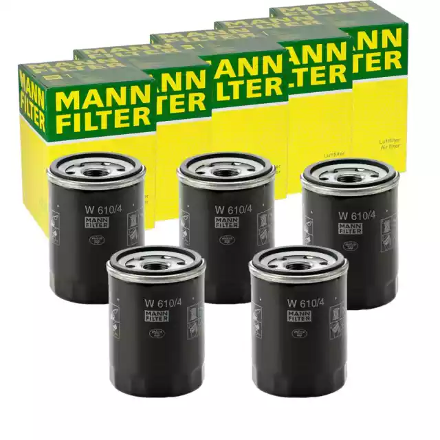 5x MANN-FILTER W 610/4 ÖLFILTER MIT EINEM RÜCKLAUFSPERRVENTIL ANSCHRAUBFILTER